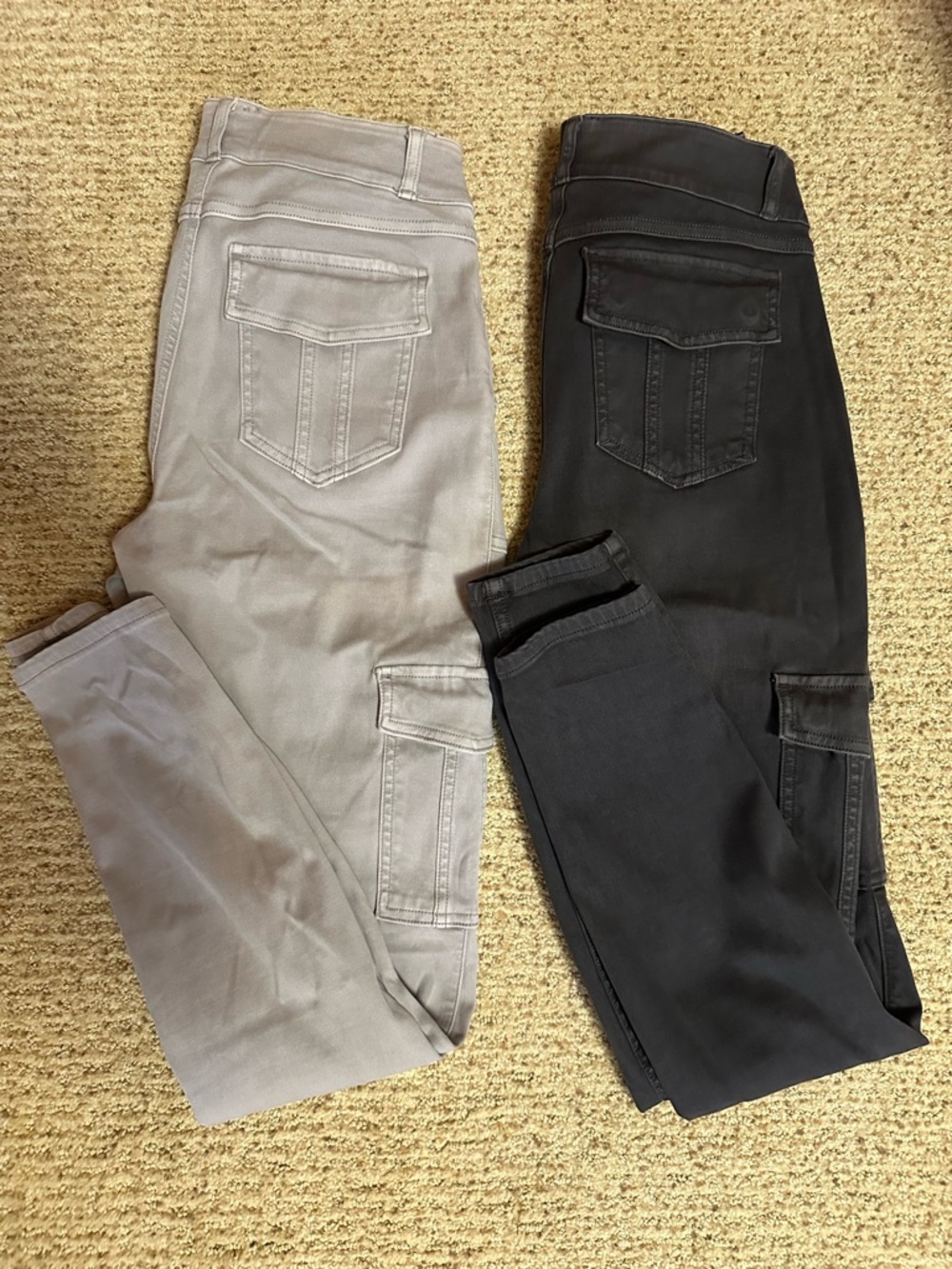 EUC lot of 2 PANX Cargo Stretch Jeans - Black and Light Gray